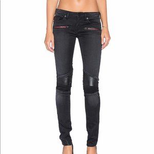 Etienne Marcel Moto Zip Vegan Leather Skinny Jeans